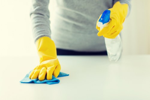 Chemical handling and PPE in a professional cleaning setting