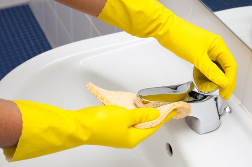 Bathroom cleaning in a Kensington apartment